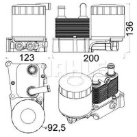 Oil cooler engine oil MAHLE for FORD FOCUS I (DAW/ DBW)