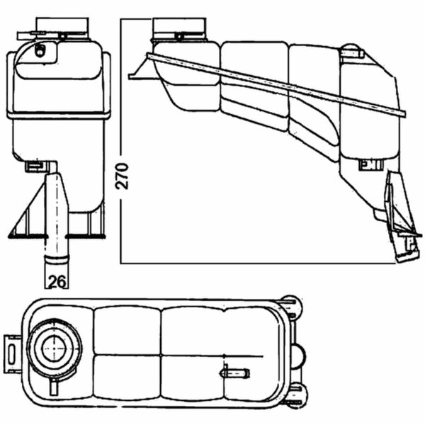 Coolant expansion tank MAHLE for MERCEDES E-CLASS (W210)