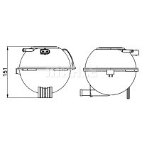 Coolant expansion tank MAHLE for VW POLO V (6R1/ 6C1)