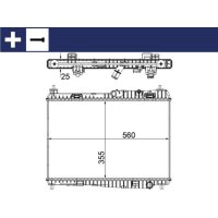 Radiator engine fins mech. joined 350 mm - 563 mm MAHLE for e.g. FORD FIESTA