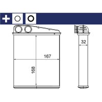Heat exchanger interior heating MAHLE for RENAULT CLIO III (BR0/1/ CR0/1)