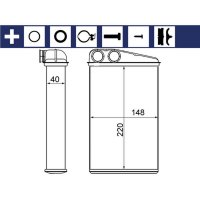 Heat exchanger interior heating MAHLE for RENAULT MEGANE...
