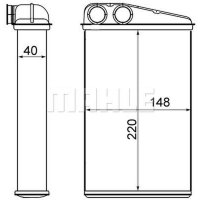 Heat exchanger interior heating MAHLE for RENAULT MEGANE II (BM0/1_/ CM0/1_)