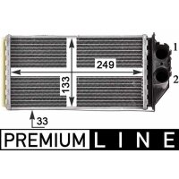 Wärmetauscher Innenraumheizung Alu 249 mm - 133 mm MAHLE für u.a. PEUGEOT 307