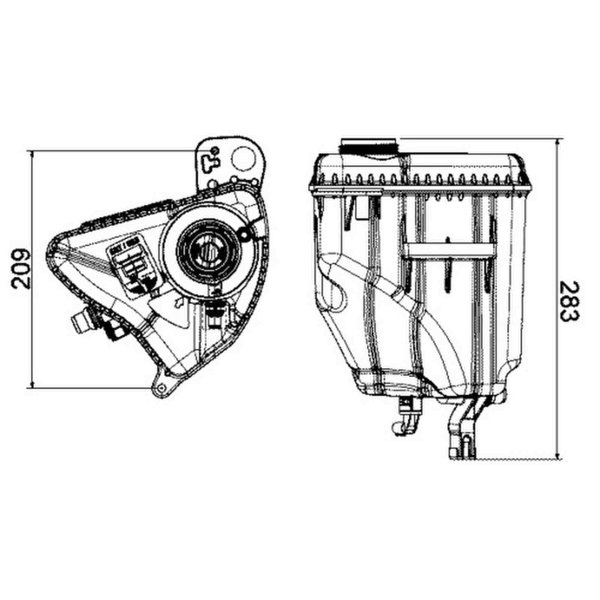 Coolant expansion tank with sensor MAHLE for BMW 5 Touring (F11)