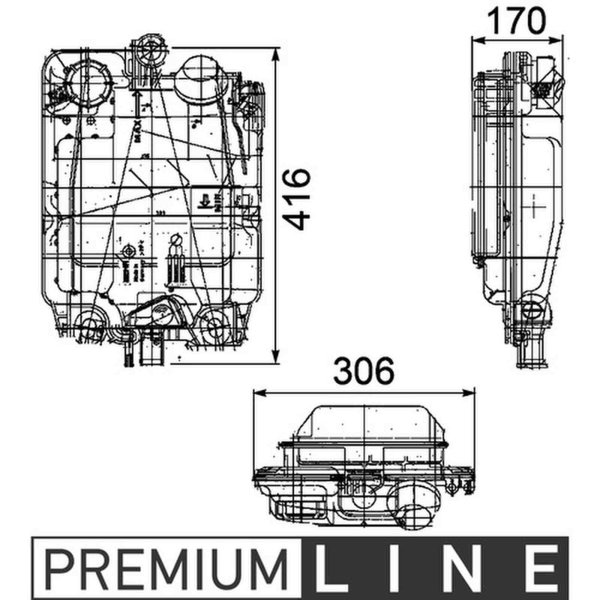 Coolant expansion tank with cover MAHLE for EUROTRAKKER EUROTECH