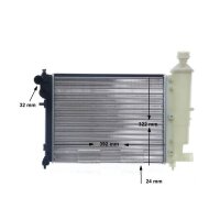Kühler Motor Rippen mech. gefügt 392 mm - 322 mm MAHLE für u.a. CITROËN SAXO