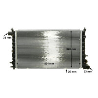 Kühler Motor Kühlrippen gelötet 530 mm - 297 mm MAHLE für u.a. CITROËN SAXO