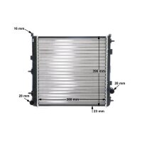 Radiator engine fins mech. joined 380 mm - 402 mm MAHLE for e.g. PEUGEOT 208