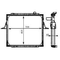 Radiator cooling fins brazed 810 mm - 708 mm MAHLE for e.g. RENAULT TRUCKS