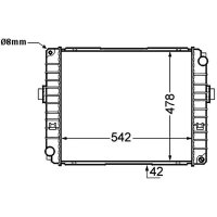Radiator engine cooling fins brazed 542 mm - 478 mm MAHLE for IVECO EUROCARGO