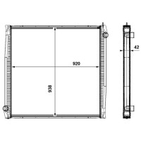 Kühler Motor Kühlrippen gelötet 938 mm - 920 mm MAHLE für u.a. NEOPLAN Skyliner
