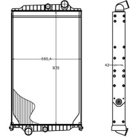Kühler Motor Kühlrippen gelötet 935 mm - 558 mm MAHLE für VOLVO FL6