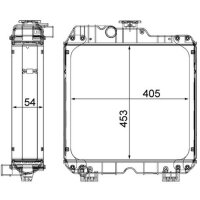 Kühler Motor Kühlrippen gelötet 453 mm - 405 mm MAHLE für NEW HOLLAND T4