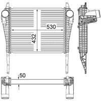 Intercooler fins soldered alu 530 mm - 432 mm MAHLE for e.g. IVECO EUROCARGO