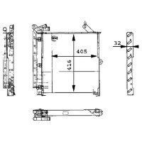 Oil cooler cooling fins brazed 416 mm - 405 mm MAHLE for JOHN DEERE Series 6010