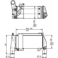 Ölkühler Retarder Rippen gelötet AKG 360 mm - 180 mm MAHLE für u.a. RENAULT