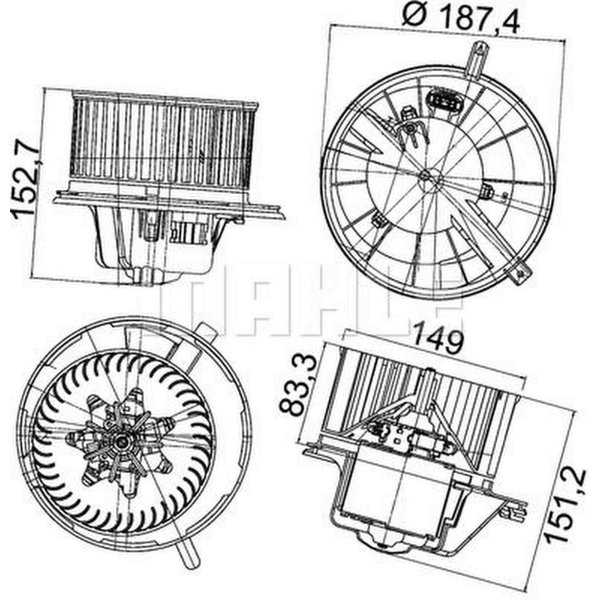 Interior blower MAHLE for VW GOLF V (1K1)
