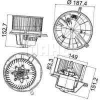 Interior blower MAHLE for VW GOLF V (1K1)