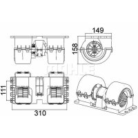 Interior fan 2-pole MAHLE for DAF