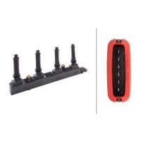 Zündspule inkl. Zündkerzenstecker 6-polig HELLA für OPEL ASTRA H (A04)
