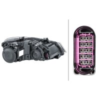 Main headlight left 12 V H7/H7 halogen HELLA for VW Polo...