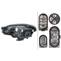 Main headlight right 12 V H4 halogen HELLA for e.g. VW UP!