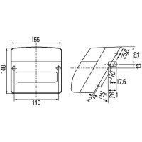 Rückleuchte rechts mit Rückstrahllicht 12 V Glühlampen-Technologie R5W HELLA für CASE IH