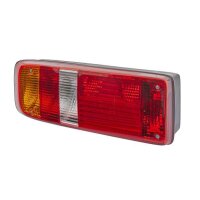 Rückleuchte links mit Rückstrahllicht 24 V Glühlampen-Technologie P21W HELLA für Anhänger für DAF JAEGER DOLL