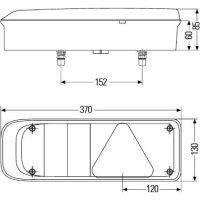 Rückleuchte links mit Rückstrahllicht 24 V Glühlampen-Technologie P21W HELLA für Anhänger für DAF JAEGER DOLL