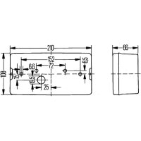 Rückleuchte rechts mit Bremslicht 12 V Glühlampen-Technologie R10W HELLA für DEUTZ-FAHR