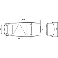 Rückleuchte rechts mit Rückstrahllicht 12 V Glühlampen-Technologie PY21W HELLA für HYMER KNAUS
