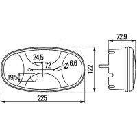 Rückleuchte links mit Schlusslicht 12 V Glühlampen-Technologie R10W HELLA für MANITOU
