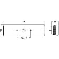 Rückleuchte links mit Schlusslicht 12 V Glühlampen-Technologie R5W HELLA für AEBI DAF SCANIA LIEBHERR