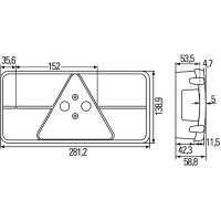 Rückleuchte rechts mit Schlusslicht 12 V C5W HELLA