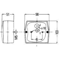 Rückleuchte rechts mit Blinklicht 12 V Glühlampen-Technologie P21W HELLA für JOHN DEERE