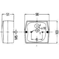 Rückleuchte rechts mit Blinklicht 12 V Glühlampen-Technologie P21W HELLA für JOHN DEERE
