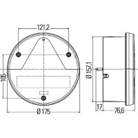 Rückleuchte rechts mit Blinklicht 12 V Glühlampen-Technologie P21/5W HELLA für KRONE