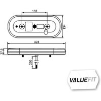Rückleuchte links mit Nebelschlusslicht 24 V LED HELLA