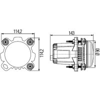 Headlight insert, right-hand headlight DE HELLA for IRIZAR