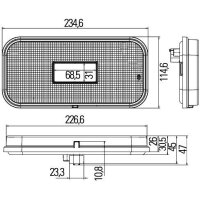 Rückleuchte links mit Rückstrahllicht 12 V LED HELLA für KÄSSBOHRER