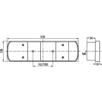 Rückleuchte rechts mit Umrisslicht 24 V Halogen R5W HELLA für SCANIA VOLVO FELDBINDER