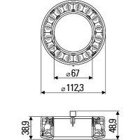 Rückleuchte links mit Bremslicht (LED) 12 V LED HELLA für DAF HEULIEZ SAME FERRARI DEUTZ-FAHR LANDINI WIESMANN KTM