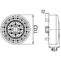 Rückleuchte links mit Blinklicht 12 V LED HELLA für CLAAS