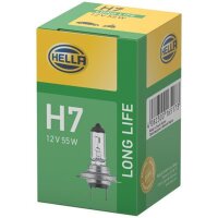 Bulb 12 V 55 W H7 PX26d crystal clear HELLA LONG LIFE for...