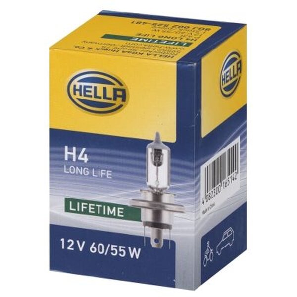 Bulb Headlight 12 V 60/55 W H4 P43t-38 HELLA for e.g. FENDT Farmer