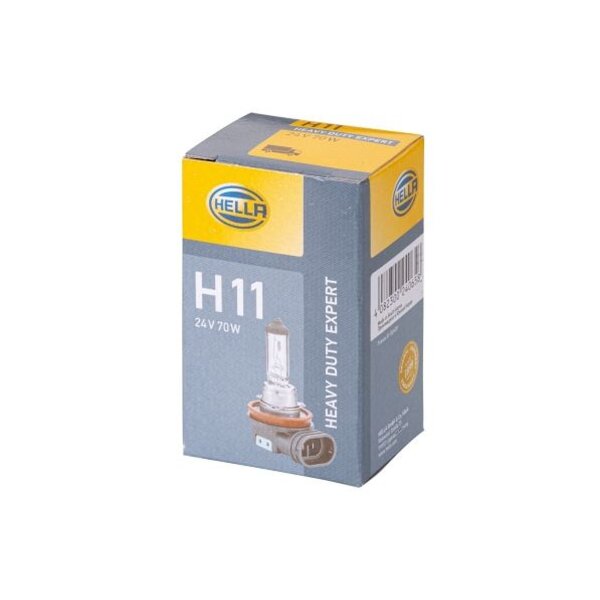 Bulb 24 V 70 W H11 halogen PGJ19-2 crystal clear HELLA HEAVY DUTY EXPERT