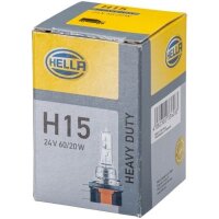 Bulb Headlight 24 V 60/20 W H15 HELLA suitable for e.g....