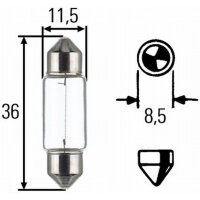 Number plate bulb 12V 5W C5W clear HELLA for FIAT 500C...