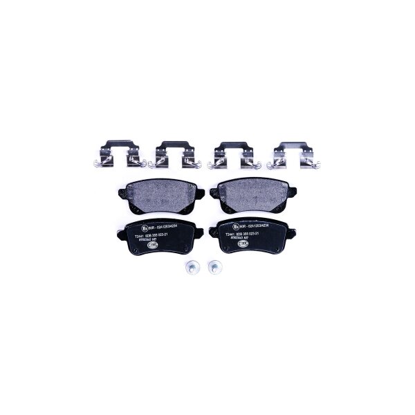 Brake pad set without wear warning 15.9 mm HELLA for e.g. RENAULT GRAND